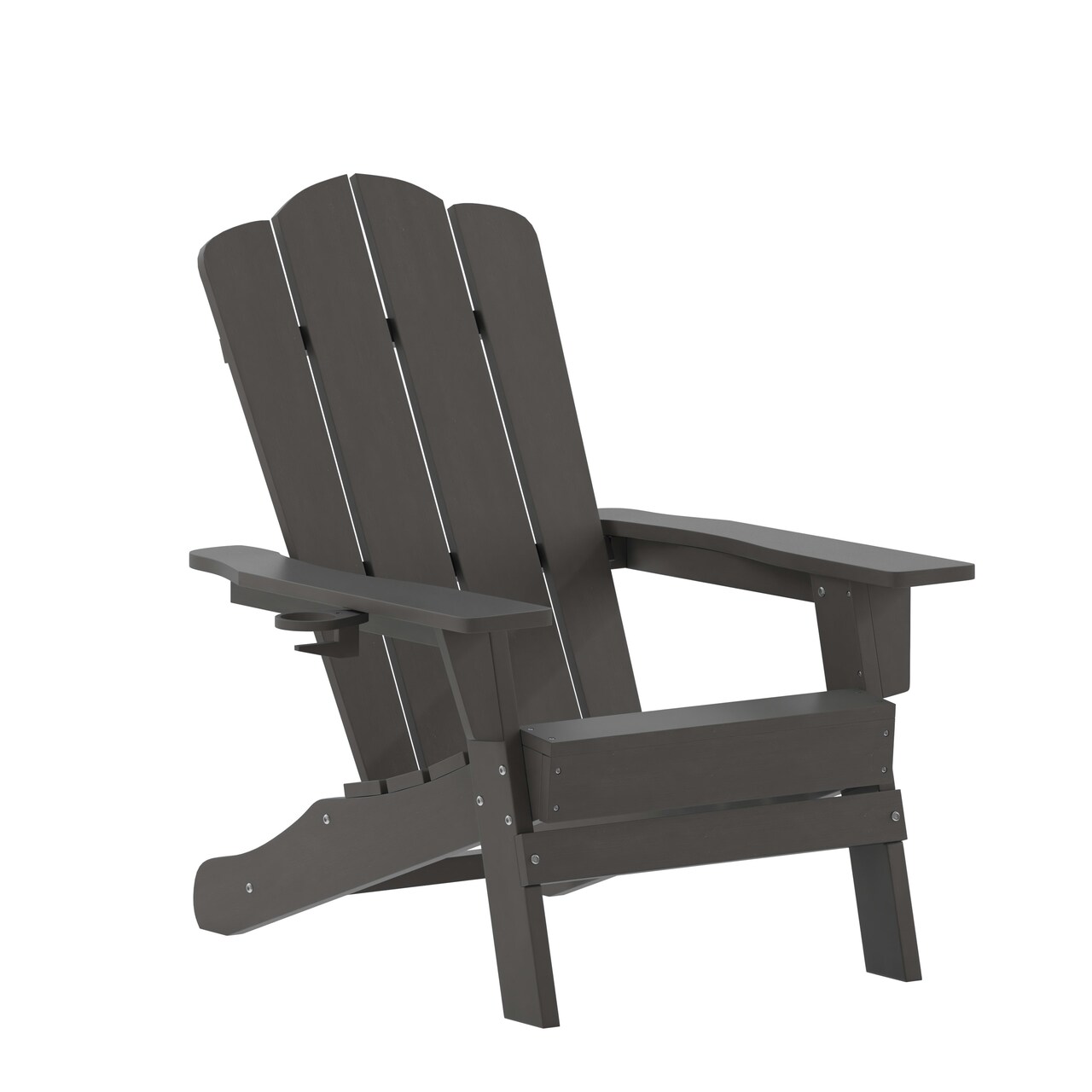 Merrick Lane Nassau Adirondack Chair with Cup Holder, Weather Resistant HDPE Adirondack Chair